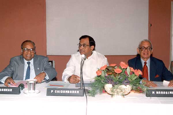 Former Union Minister of Finance Shri P Chidambaram during his visit to ASCI